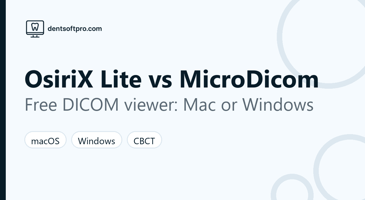 OsiriX Lite on Mac compared with MicroDicom on Windows for viewing dental CBCT