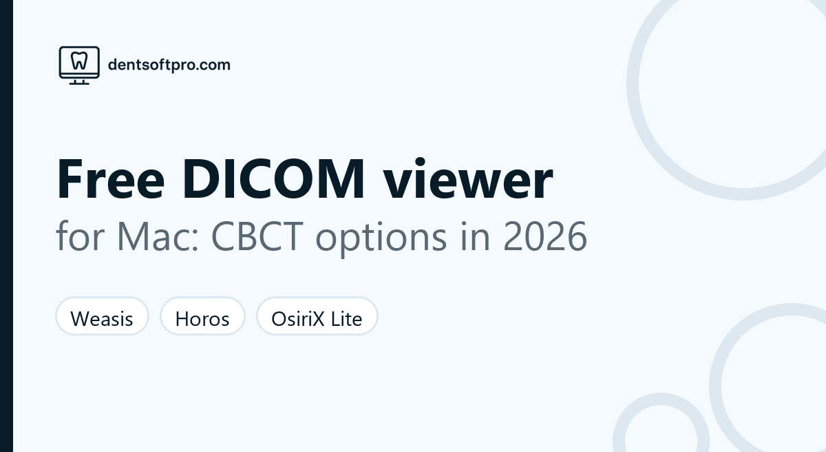 Comparison of free DICOM and CBCT viewers for Mac: Weasis, Horos, OsiriX Lite and 3D Slicer by licence and Apple Silicon support